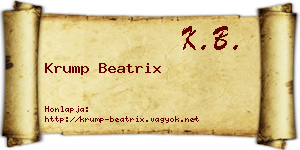 Krump Beatrix névjegykártya